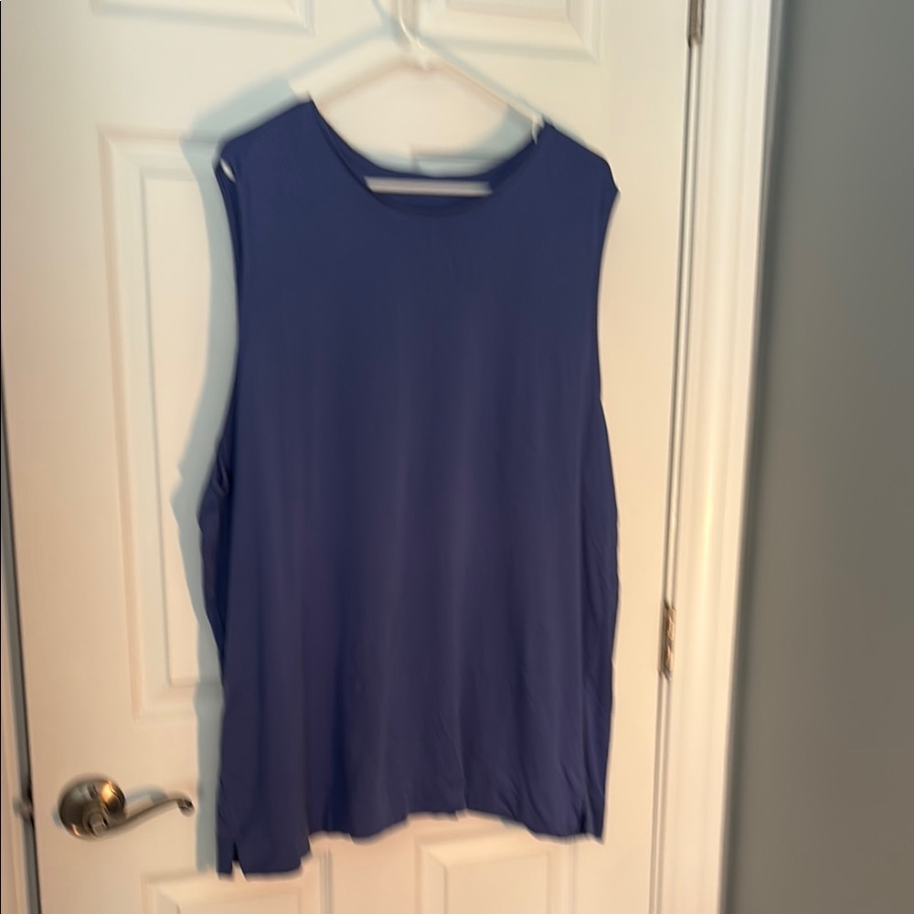 Blue Relaxed Muscle Tee Tank Top